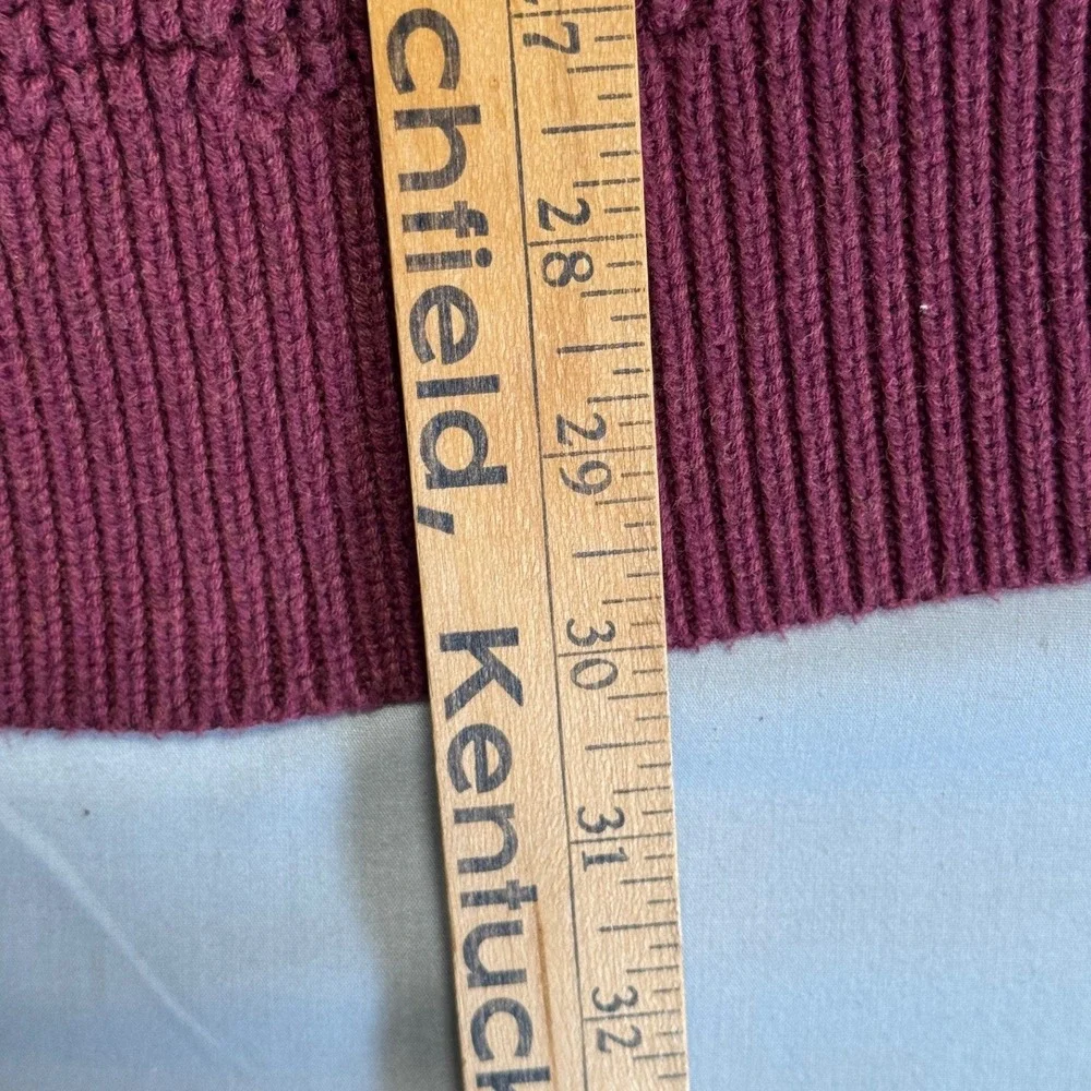 Oak Hill Mens 4XLT Burgundy Waffle Knit Mock Neck Button Henley Sweater Tall